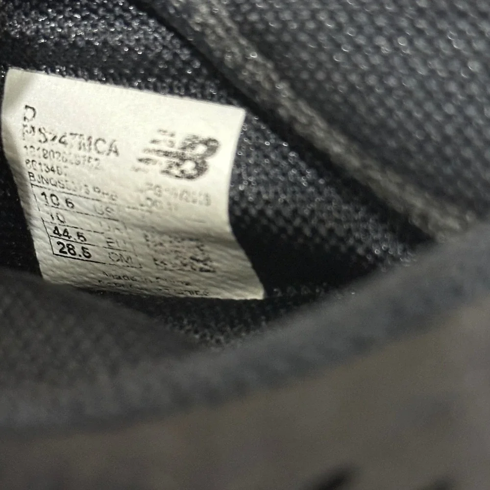 New‎ Balance 247 Mid Mens 10.5 Black Zip Up Lifestyle Sneakers Shoes Comfort